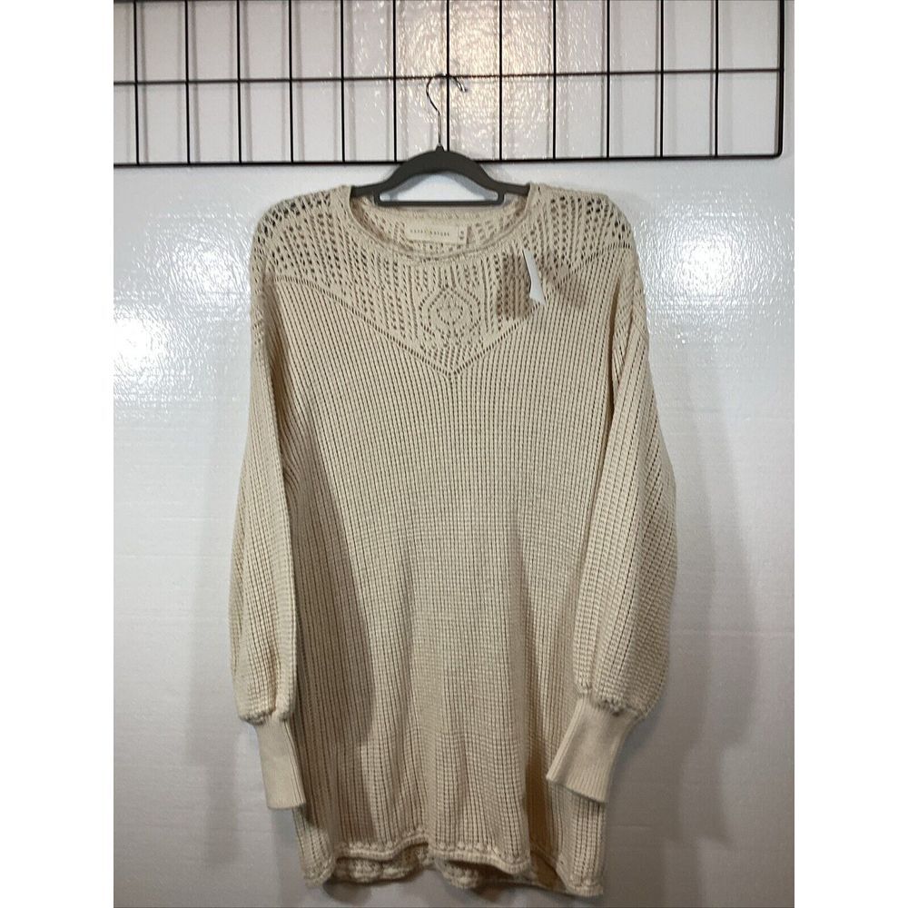 Happy Nature Women M‎ Sweater Long Sleeve Color Cream SKU 58860